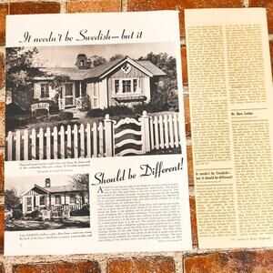 1940 It‎ Needn't Be Swedish Vtg Print Article Vtg - Home Exterior Design & Decor
